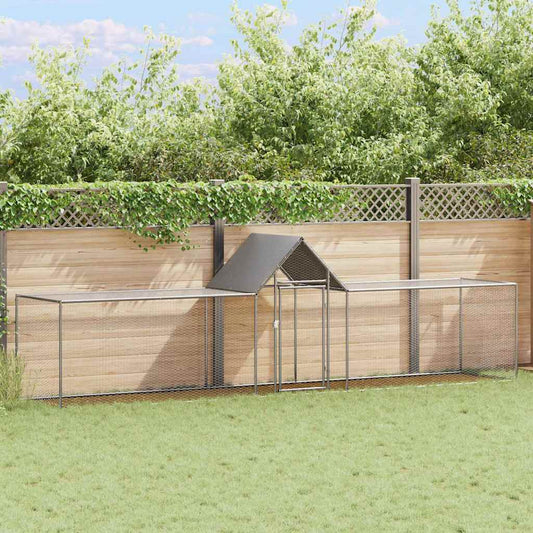 144560 vidaXL Chicken Coop 5x1x1,5 m Galvanised Steel