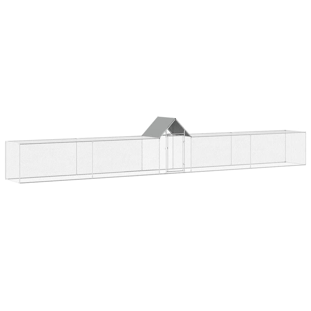 vidaXL Chicken Coop 9x1x1.5 m Galvanised Steel
