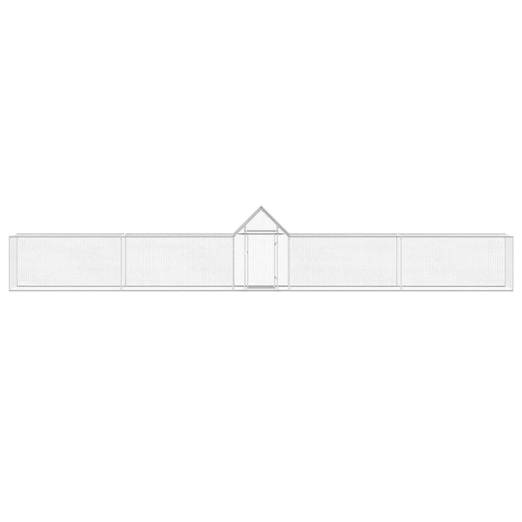 144561 vidaXL Chicken Coop 9x1x1,5 m Galvanised Steel