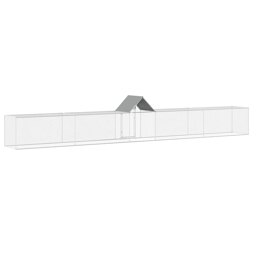 vidaXL Chicken Coop 9x1x1.5 m Galvanised Steel