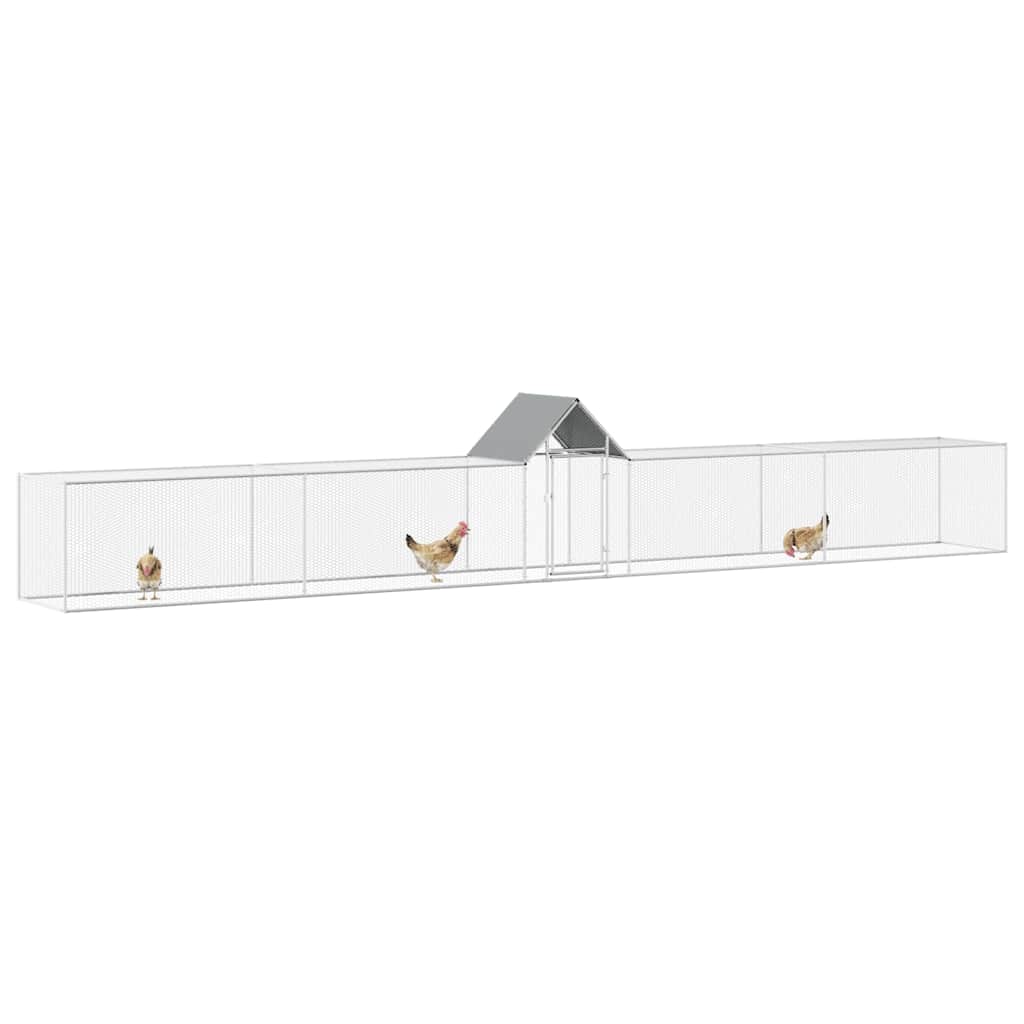 vidaXL Chicken Coop 9x1x1.5 m Galvanised Steel