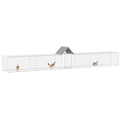 vidaXL Chicken Coop 9x1x1.5 m Galvanised Steel