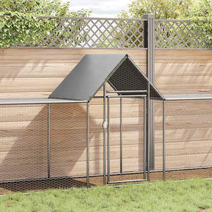 144561 vidaXL Chicken Coop 9x1x1,5 m Galvanised Steel