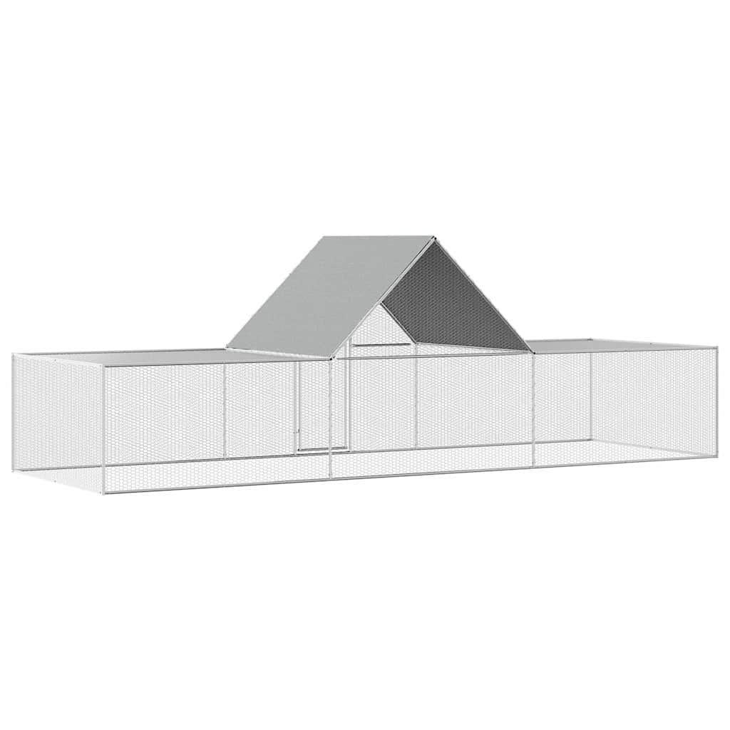 144562 vidaXL Chicken Coop 6x2x2 m Galvanised Steel