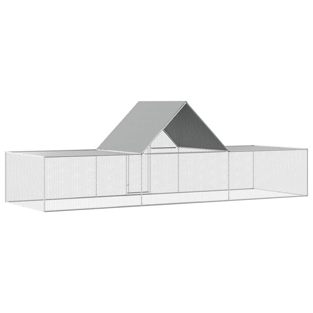 vidaXL Chicken Coop 6x2x2 m Galvanised Steel