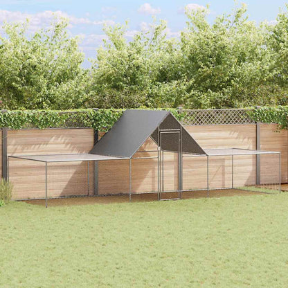 144562 vidaXL Chicken Coop 6x2x2 m Galvanised Steel