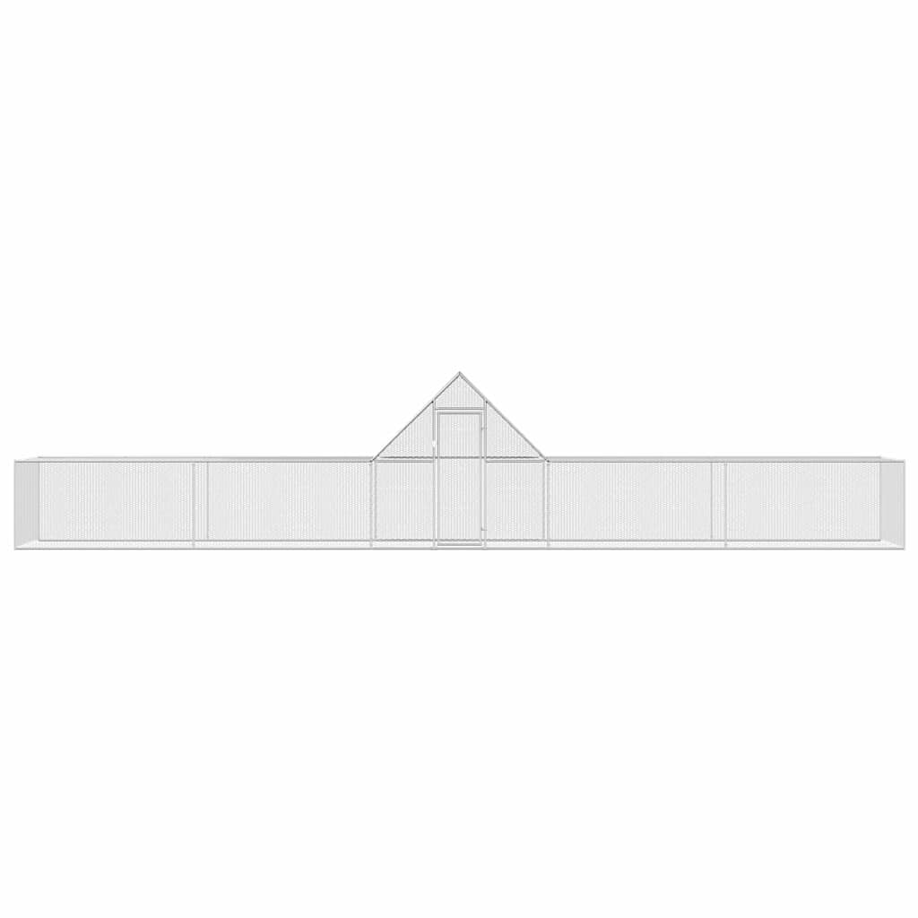 144563 vidaXL Chicken Coop 10x2x2 m Galvanised Steel