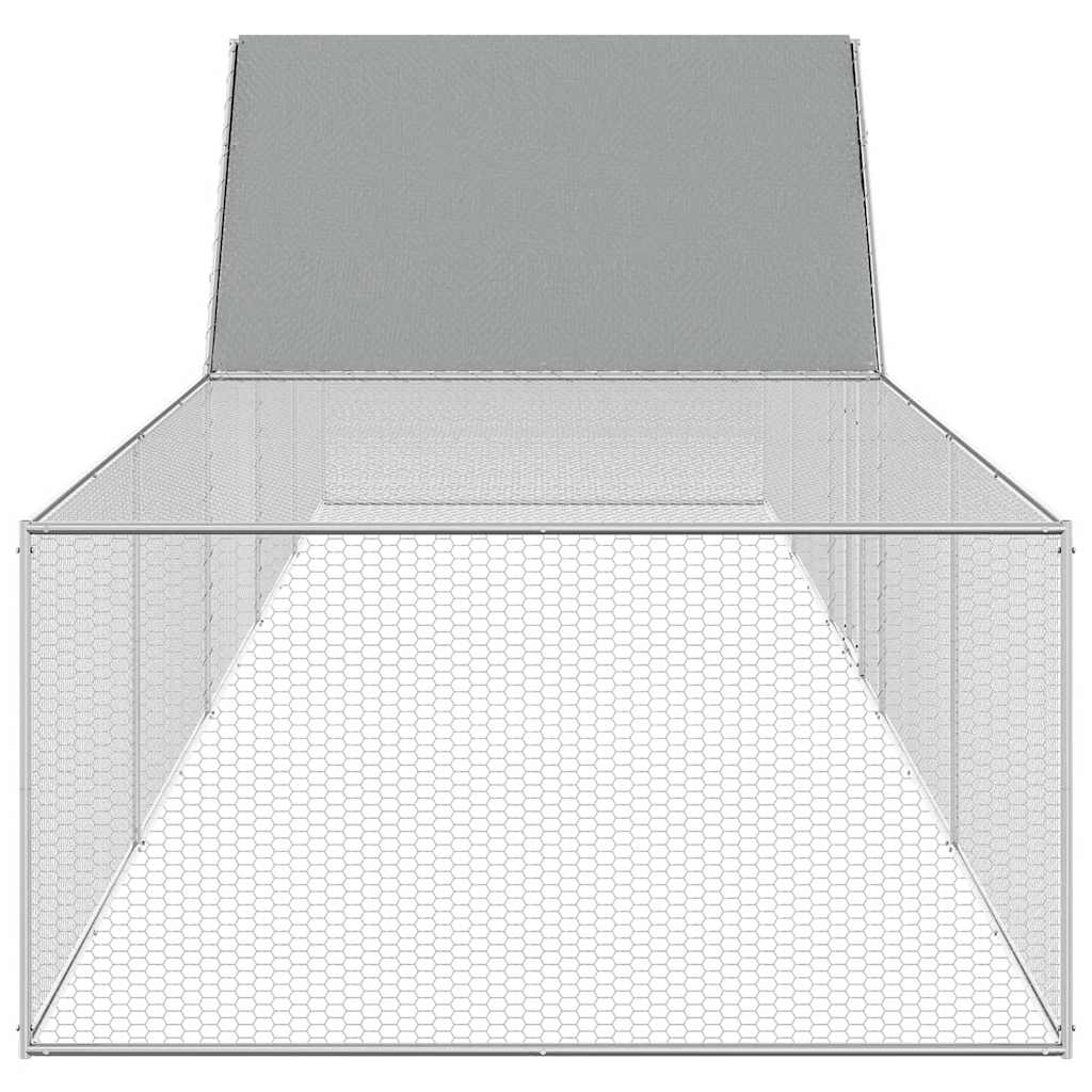 144563 vidaXL Chicken Coop 10x2x2 m Galvanised Steel