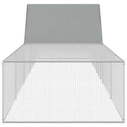 144563 vidaXL Chicken Coop 10x2x2 m Galvanised Steel