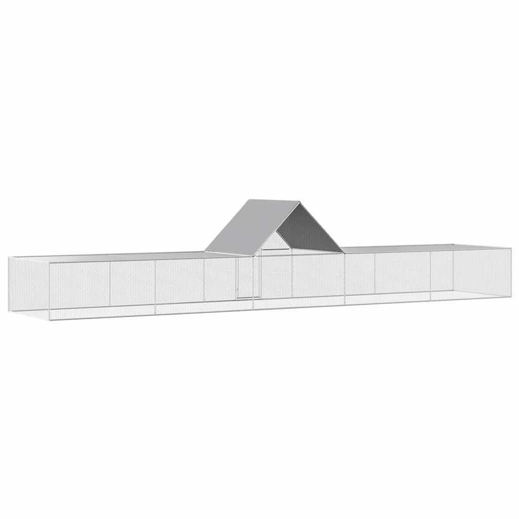 144563 vidaXL Chicken Coop 10x2x2 m Galvanised Steel
