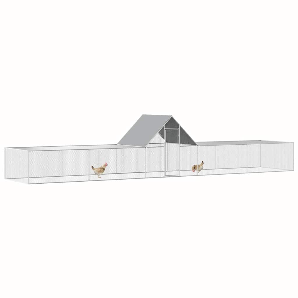 vidaXL Chicken Coop 10x2x2 m Galvanised Steel