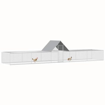 vidaXL Chicken Coop 10x2x2 m Galvanised Steel