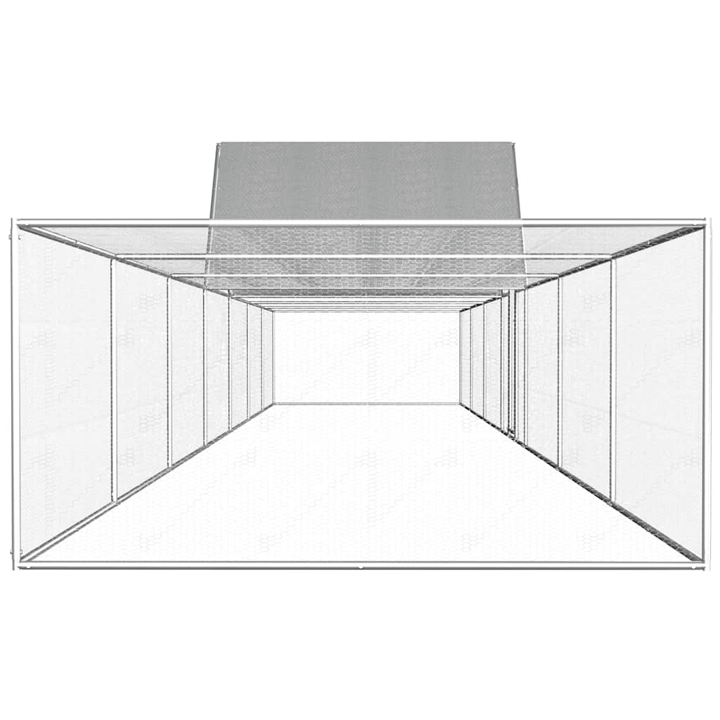 144564 vidaXL Chicken Coop 14x2x2 m Galvanised Steel