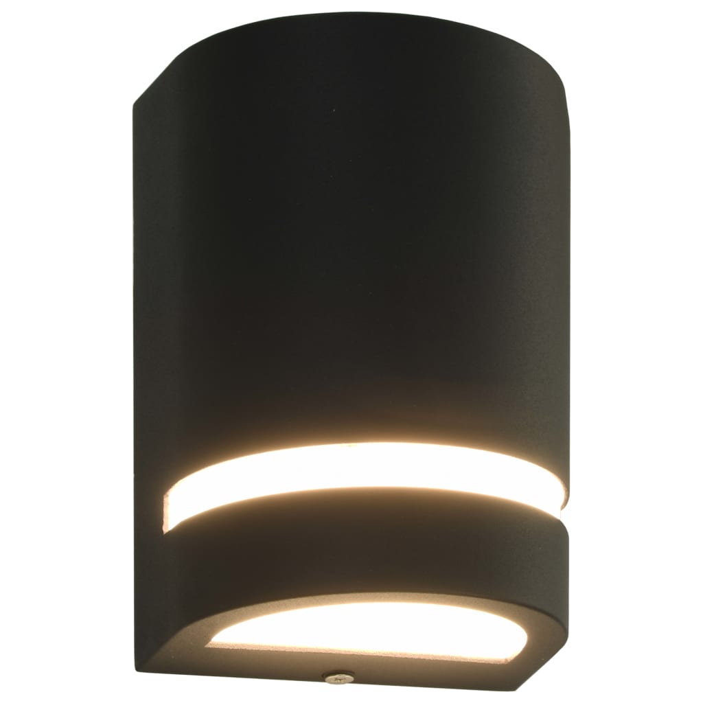 vidaXL Outdoor Wall Lights 2 pcs 35 W Black Half-round