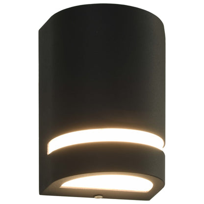 vidaXL Outdoor Wall Lights 2 pcs 35 W Black Half-round