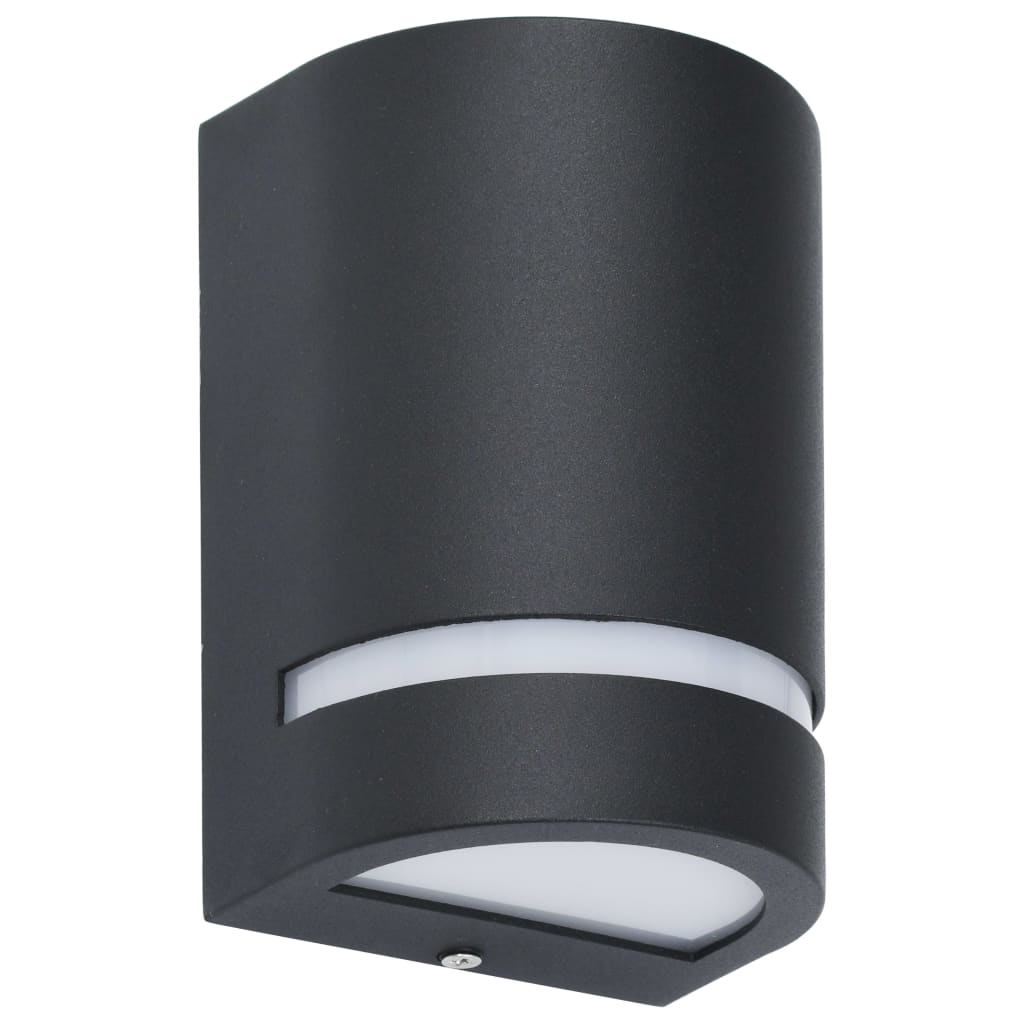 vidaXL Outdoor Wall Lights 2 pcs 35 W Black Half-round