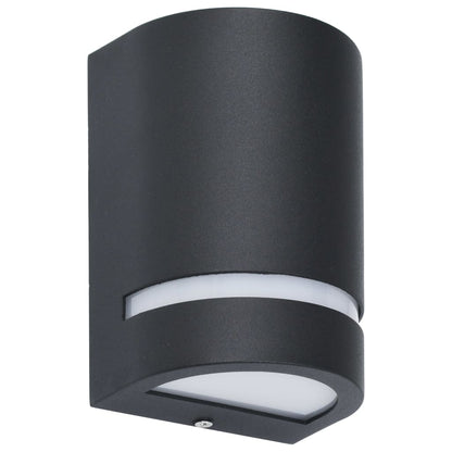 vidaXL Outdoor Wall Lights 2 pcs 35 W Black Half-round