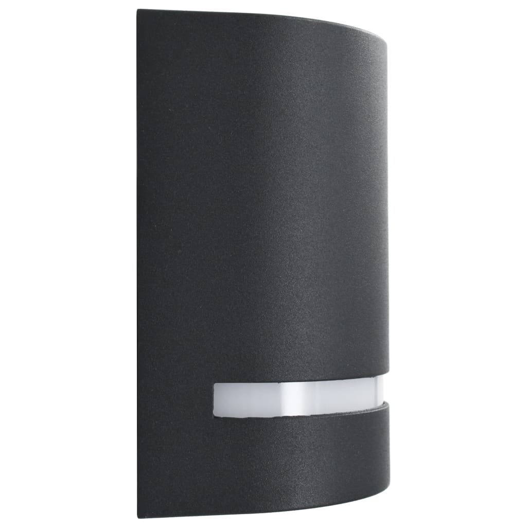 vidaXL Outdoor Wall Lights 2 pcs 35 W Black Half-round