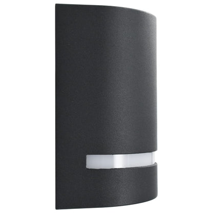 vidaXL Outdoor Wall Lights 2 pcs 35 W Black Half-round