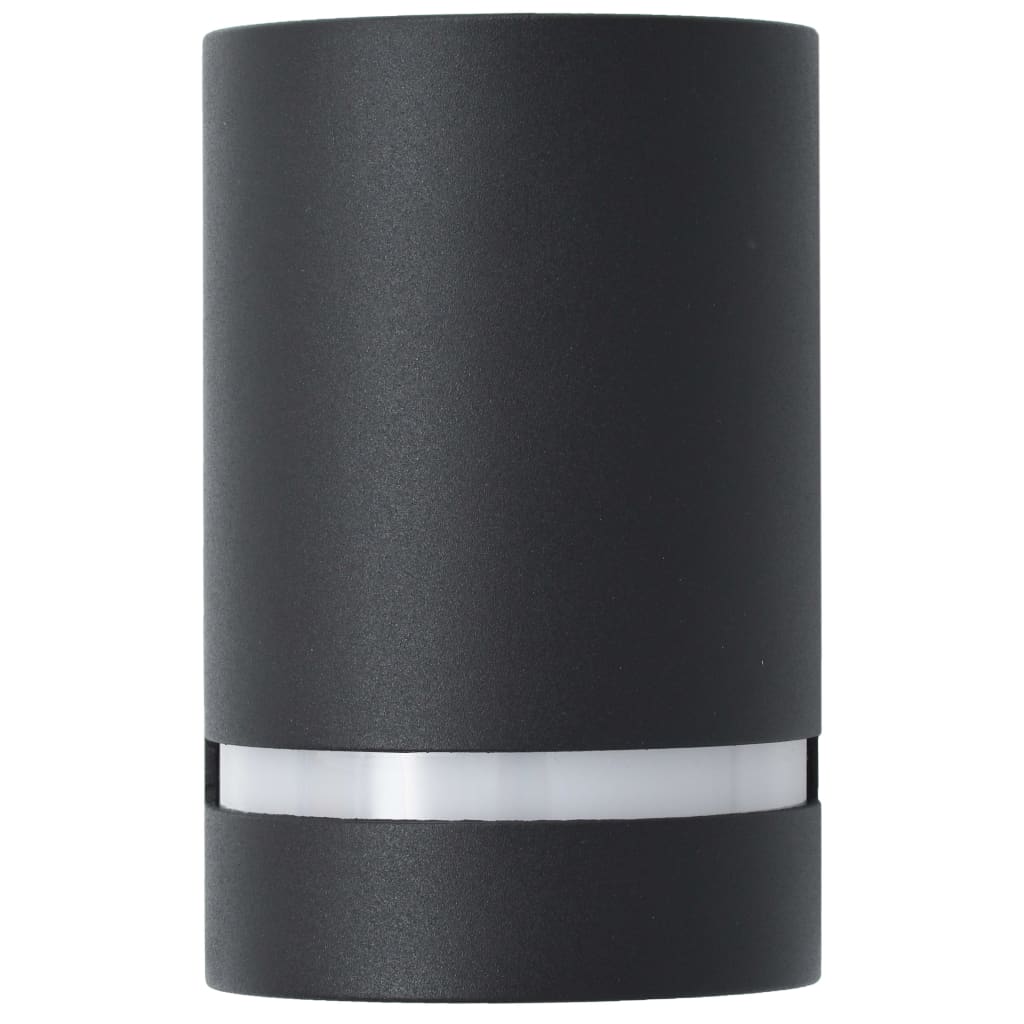 vidaXL Outdoor Wall Lights 2 pcs 35 W Black Half-round