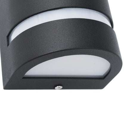vidaXL Outdoor Wall Lights 2 pcs 35 W Black Half-round