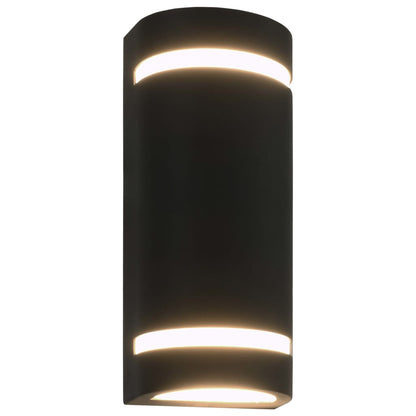 vidaXL Outdoor Wall Lights 2 pcs 35 W Black Half-round