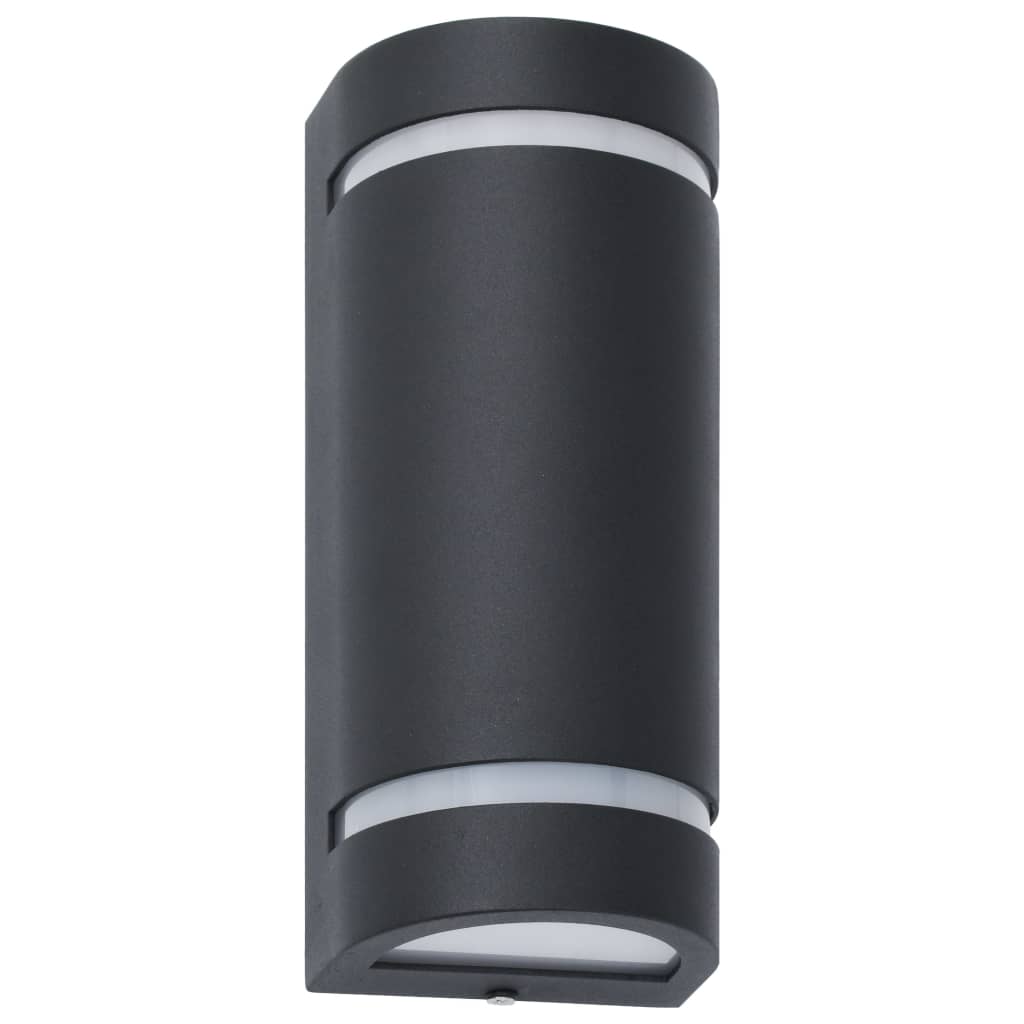 vidaXL Outdoor Wall Lights 2 pcs 35 W Black Half-round