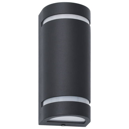vidaXL Outdoor Wall Lights 2 pcs 35 W Black Half-round