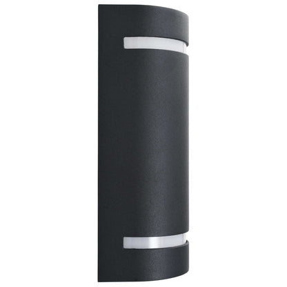 vidaXL Outdoor Wall Lights 2 pcs 35 W Black Half-round