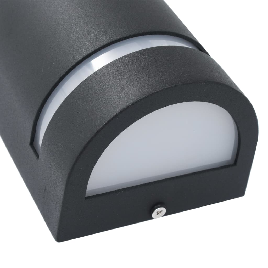 vidaXL Outdoor Wall Lights 2 pcs 35 W Black Half-round