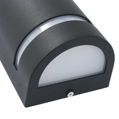 vidaXL Outdoor Wall Lights 2 pcs 35 W Black Half-round