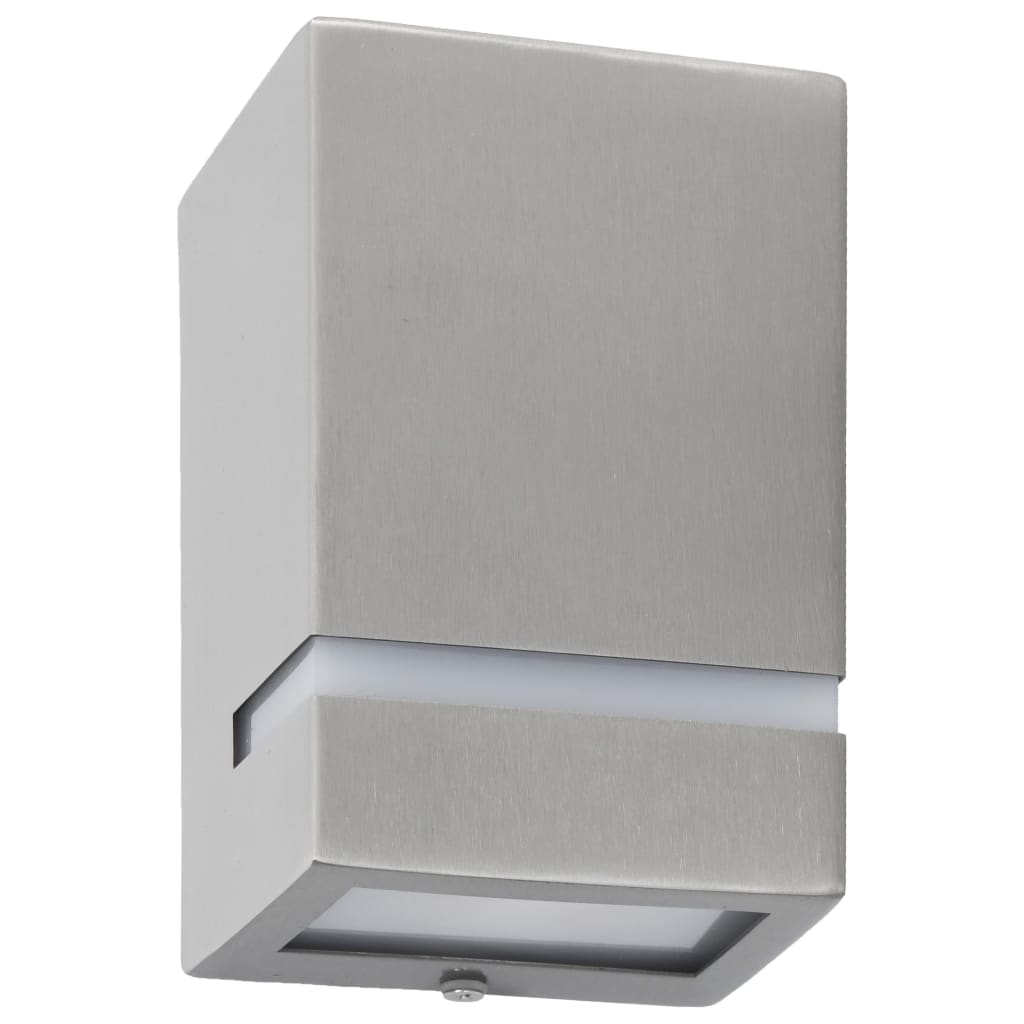 vidaXL Outdoor Wall Lights 2 pcs 35 W Silver Rectangular