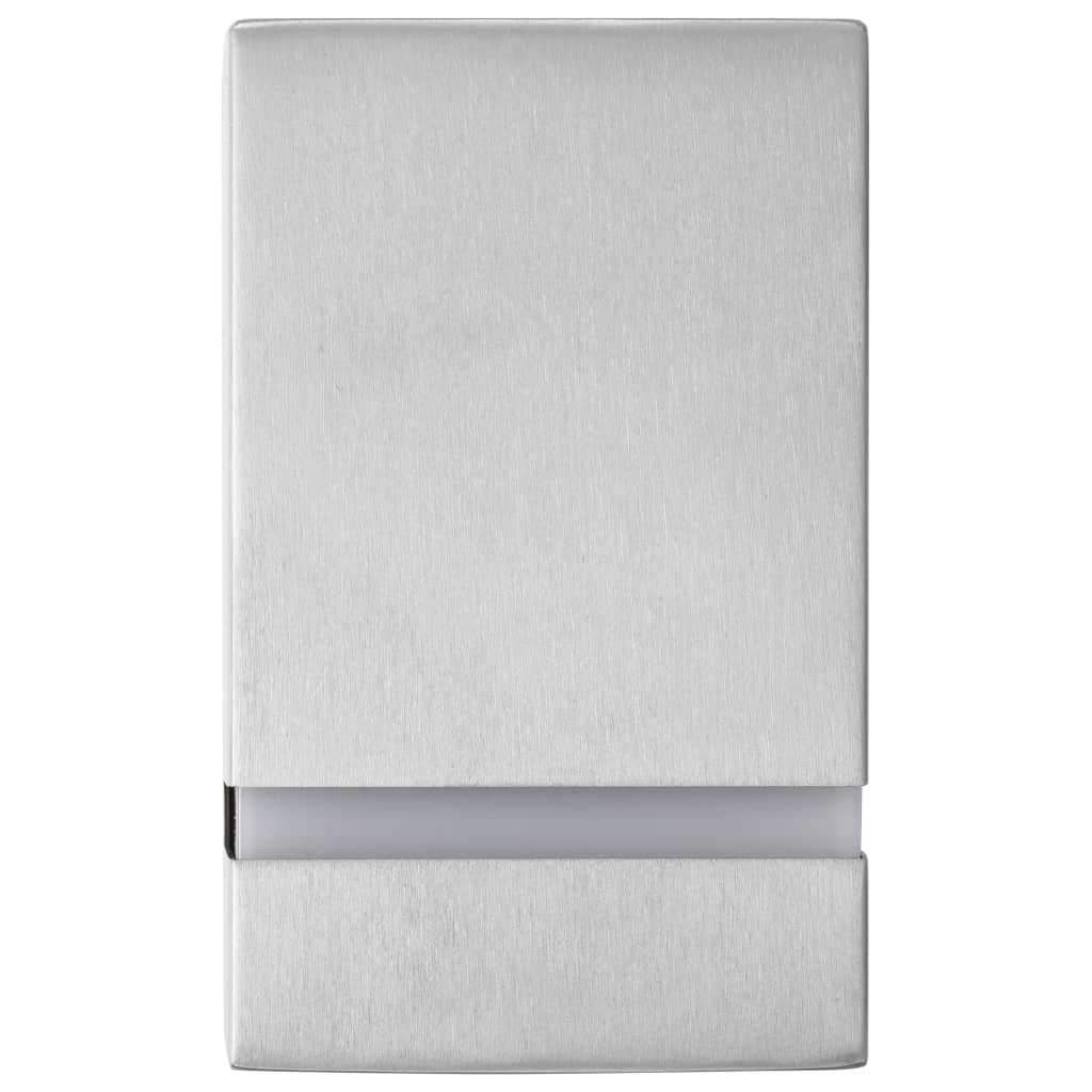 vidaXL Outdoor Wall Lights 2 pcs 35 W Silver Rectangular