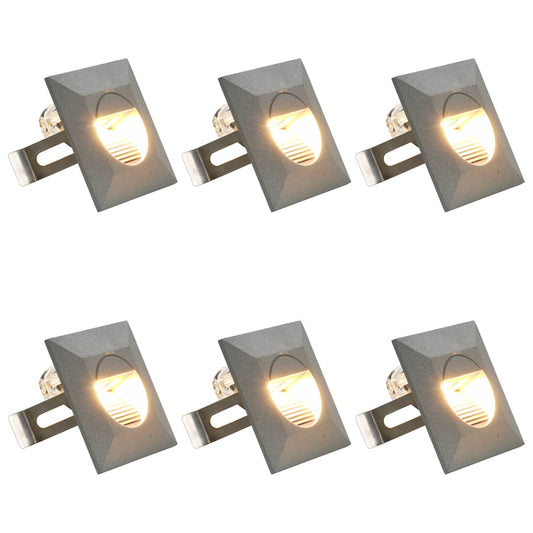 vidaXL Outdoor LED Wall Lights 6 pcs 2 W Silver Square
