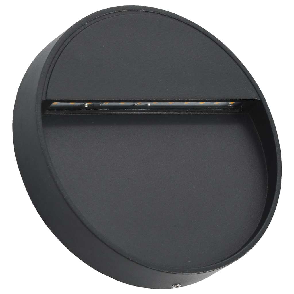vidaXL Outdoor LED Wall Lights 2 pcs 3 W Black Round