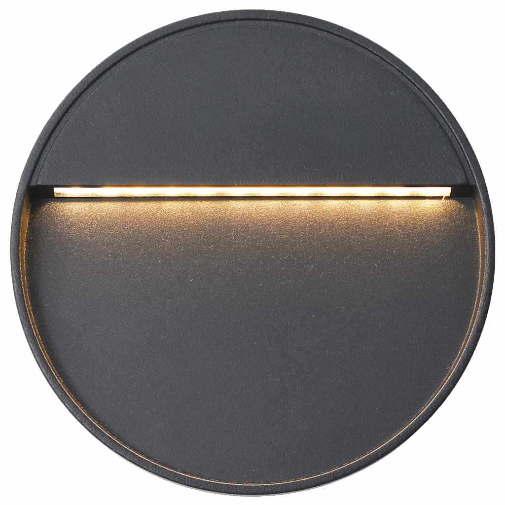vidaXL Outdoor LED Wall Lights 2 pcs 3 W Black Round