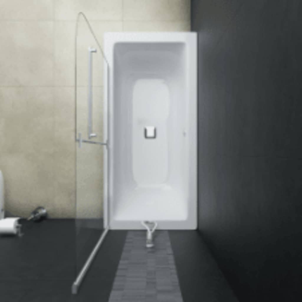 vidaXL Folding Shower Enclosure 2 Panels ESG 95x140 cm