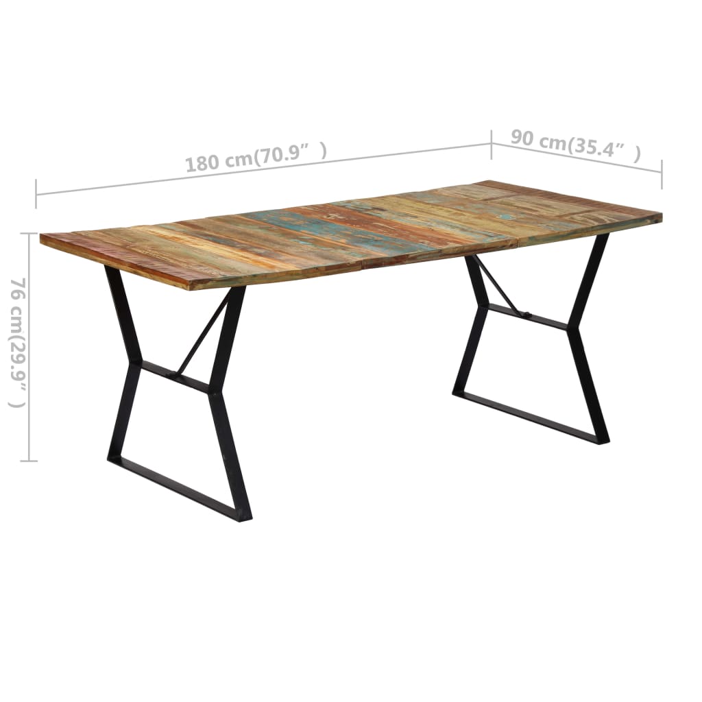 vidaXL Dining Table 180x90x76 cm Solid Reclaimed Wood
