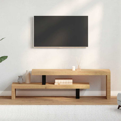 vidaXL TV Stand | Natural Mango Wood | Solid Mango Wood, Wrought Iron | Medium