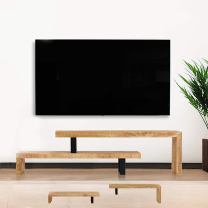vidaXL TV Stand | Natural Mango Wood | Solid Mango Wood, Wrought Iron | Medium