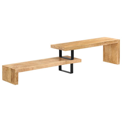 vidaXL TV Stand | Natural Mango Wood | Solid Mango Wood, Wrought Iron | Medium