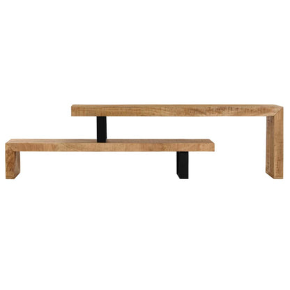 vidaXL TV Stand | Natural Mango Wood | Solid Mango Wood, Wrought Iron | Medium