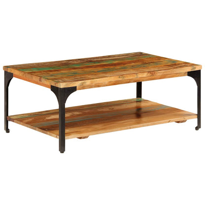 247324 vidaXL Coffee Table with Shelf 100x60x35 cm Solid Reclaimed Wood