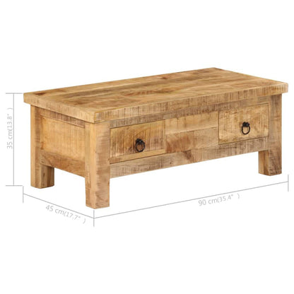 vidaXL Coffee Table | Brown | Solid Mango Wood | 90 x 45 x 35 cm | Coffee Table