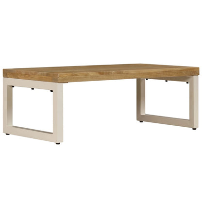 vidaXL Coffee Table | Natural wood and white steel | Solid mango wood and steel