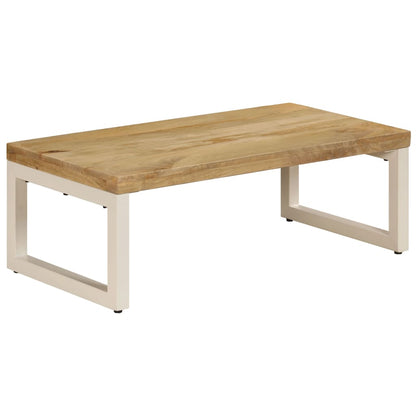 vidaXL Coffee Table | Natural wood and white steel | Solid mango wood and steel