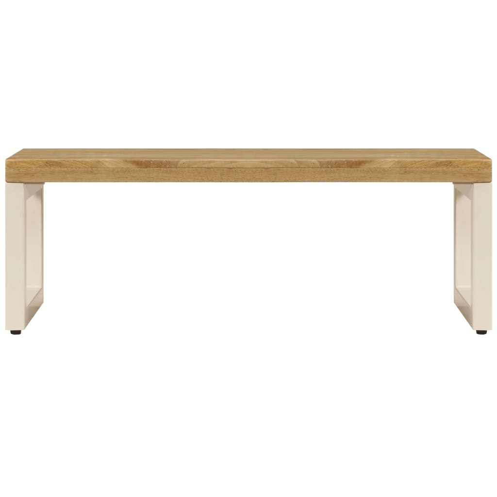 vidaXL Coffee Table | Natural wood and white steel | Solid mango wood and steel