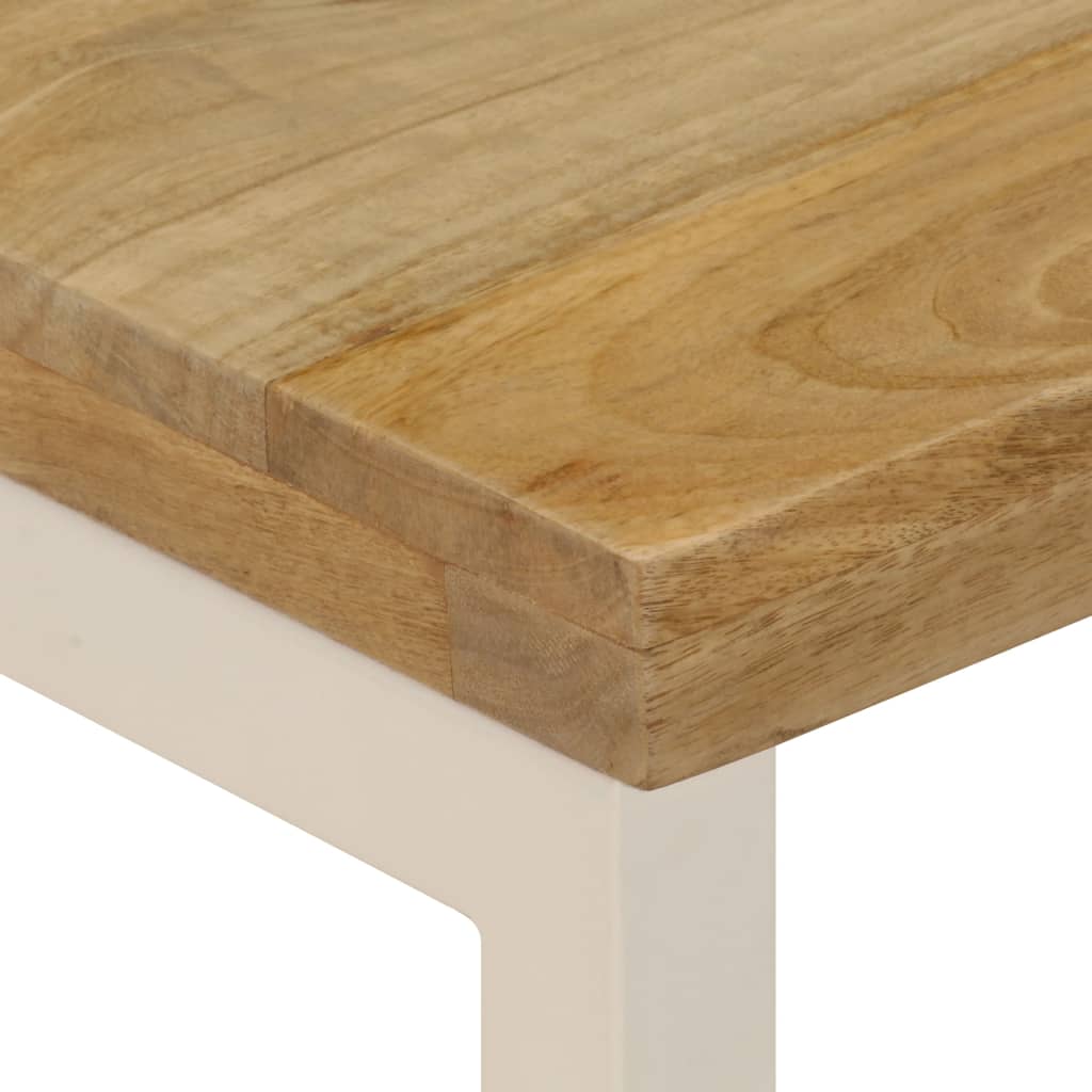 vidaXL Coffee Table | Natural wood and white steel | Solid mango wood and steel