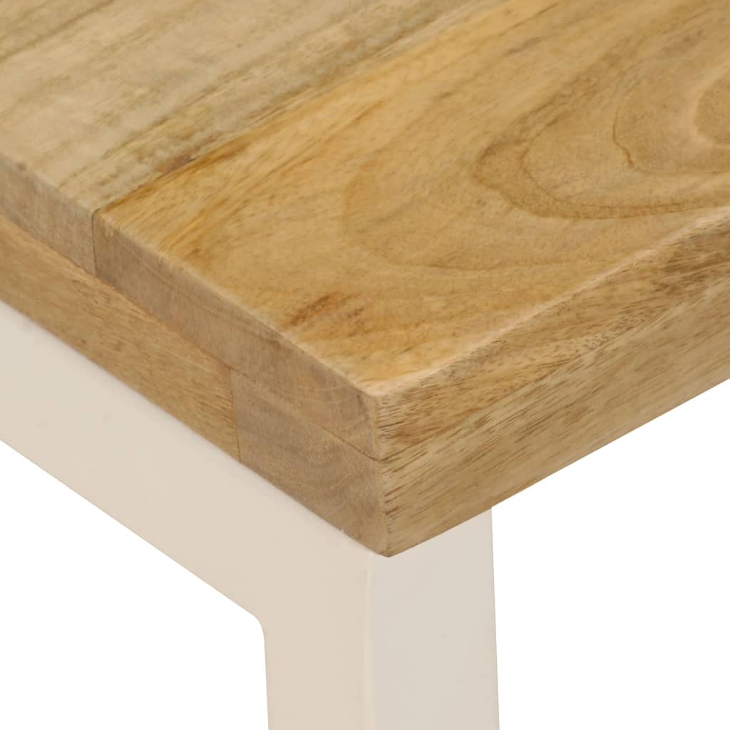 vidaXL Coffee Table | Natural wood and white steel | Solid mango wood and steel