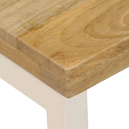 vidaXL Coffee Table | Natural wood and white steel | Solid mango wood and steel